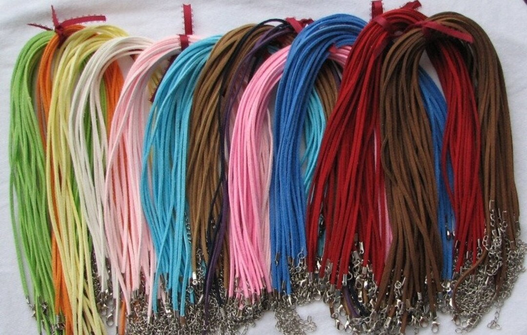 Suede Necklace With Cord Clasp Chain for Pendant New Colors to Pick From Etsy