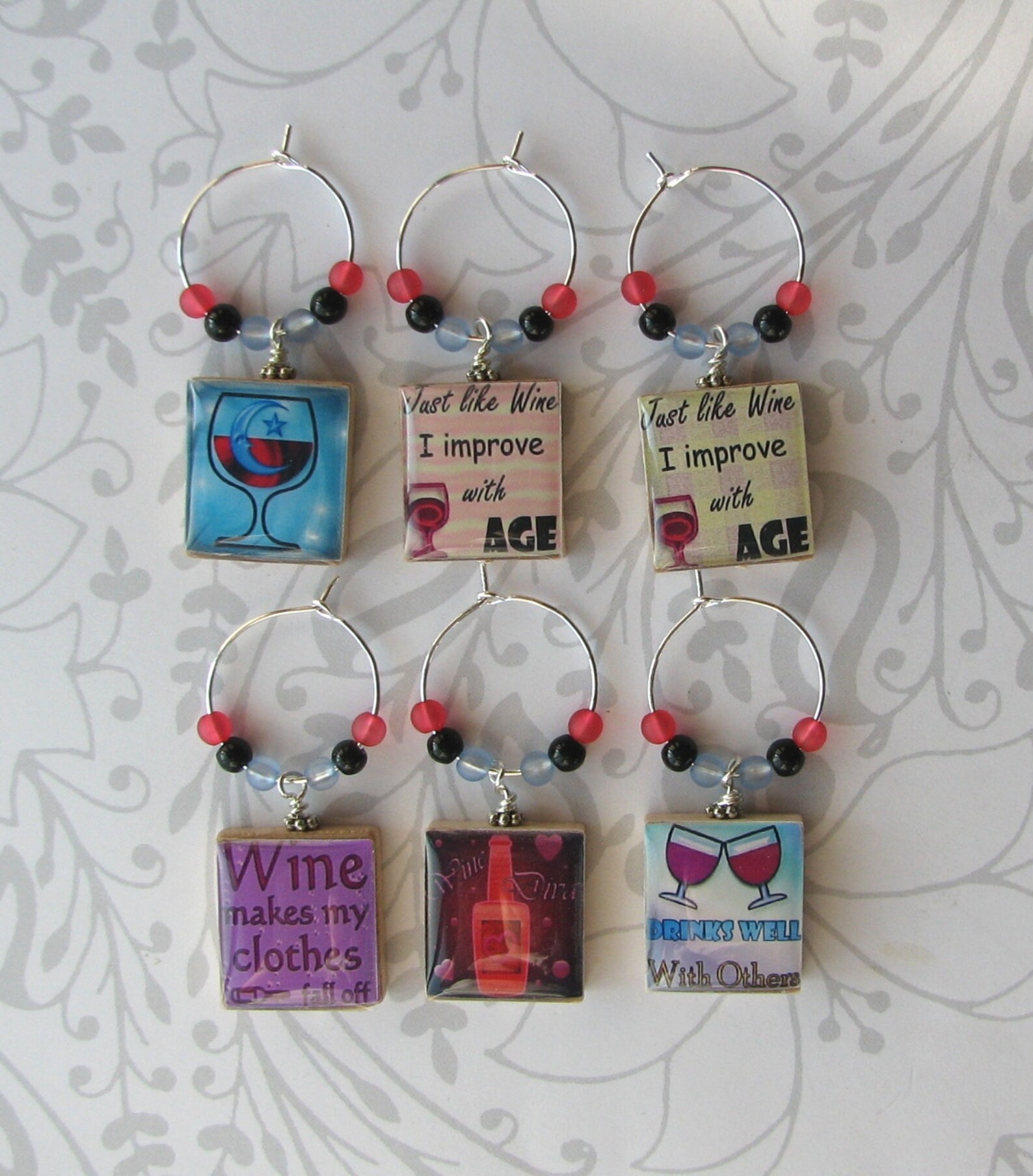Funny Wine Glass Charms Etsy