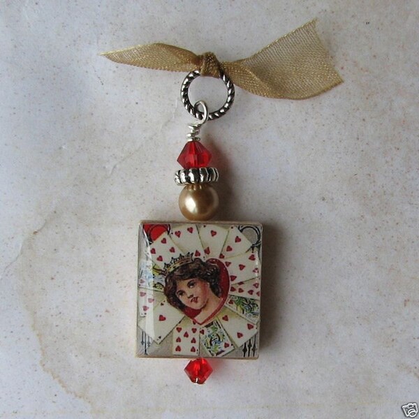 Queen of Hearts Swarovski Charm Pendant