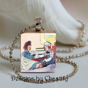 Raggedy Ann and Andy Scrabble Necklace - Includes Chain