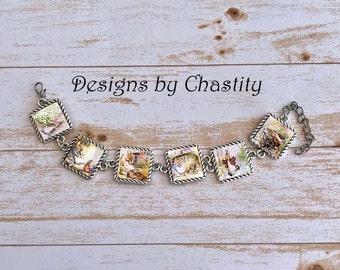 Peter Rabbit Bracelet Glass Altered Art Images Beatrix Potter