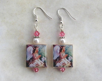 Angel Prayer Bunny Earrings – Religious Easter Jewelry