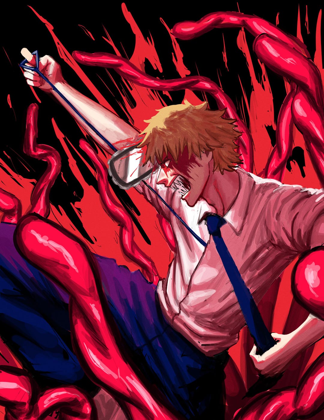 Denji Becoming Chainsaw Man - Etsy