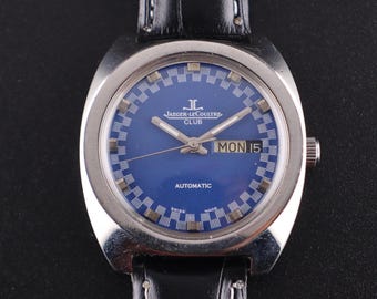 Vintage Jaeger Lecoultre Club Automatic Men's Wrist Watch Day-Date - FREE SHIPPING