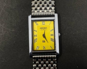 Vintage Seiko Spirit 5E31 5B50 Golden Dial Men Quartz Watch