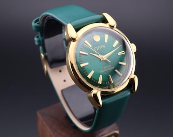 Oris Hand-Wound Vintage Uhr - Schweizer Mechanisches Herrenmodell - Kostenloser Versand