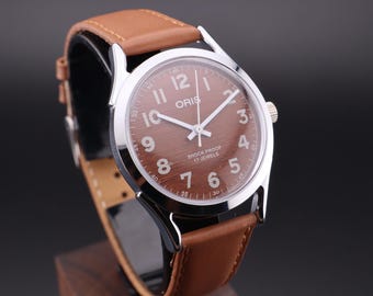 Oris Hand-Wound Vintage Watch – Swiss Mechanical Men’s Model -Free Shipping