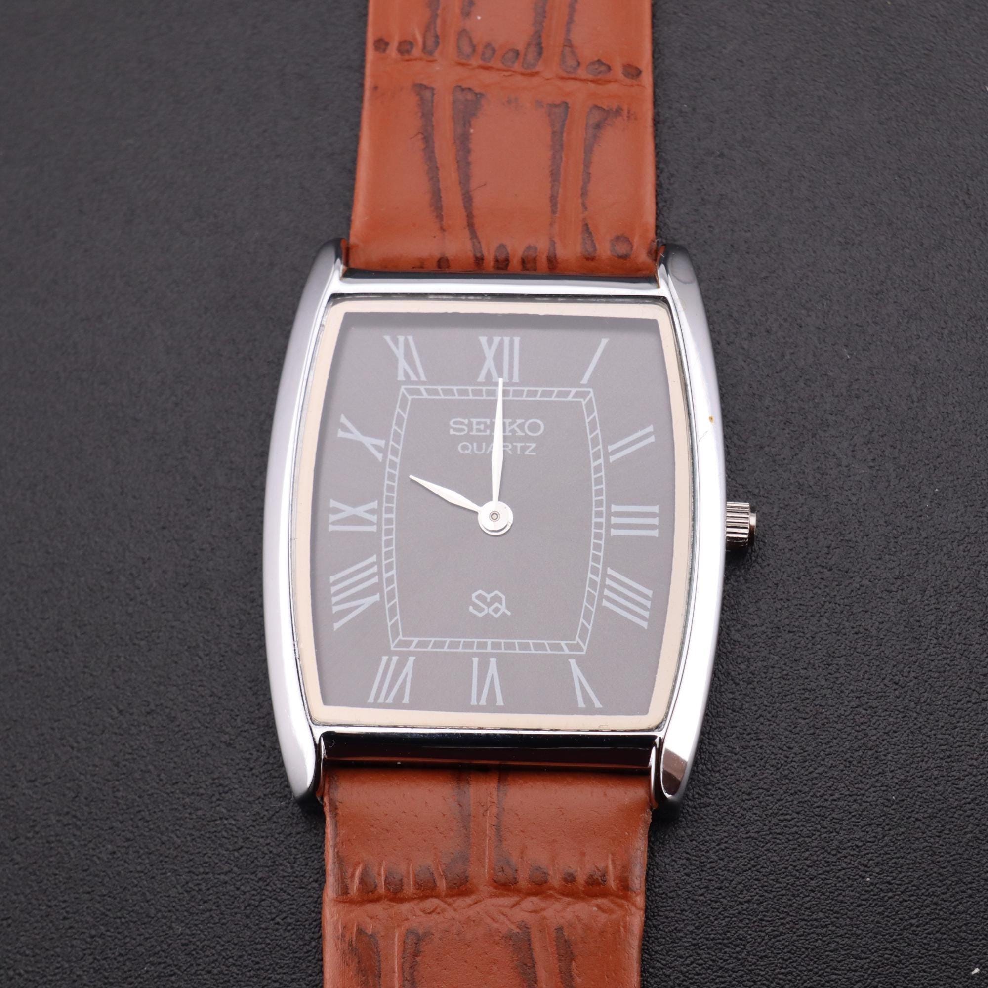 Rare Vintage Pristine Seiko Tonneau Tank Gentlemen's Watch