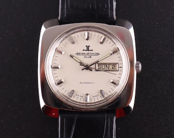 Vintage Jaeger Lecoultre Club Automatic Men's Wrist Watch Day-Date - FREE SHIPPING