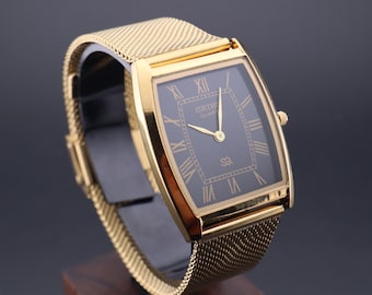 稼動　腕時計　SEIKO DOLCE セイコー　ゴールド　新品ベルト　I33 SEIKO 希少 セイコー ドルチェ Dolce 初期型 新品リザードベルト