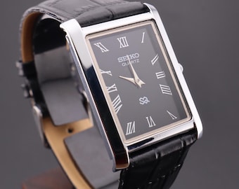 montre-bracelet vintage Seiko Slim pour homme à quartz - LIVRAISON GRATUITE