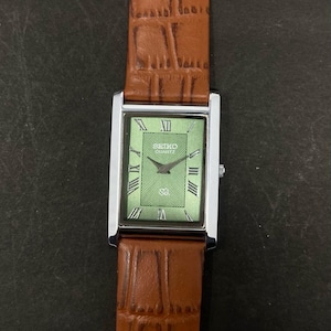 Seiko Vintage Slim Tank Quartz Men's Gold Wrist Watch (Free Shipping)
