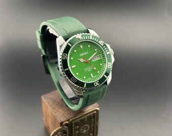 Vintage Seiko Taucher-Look Automatische Drehbare Lünette , 6309A Day & Datum Herrenuhr
