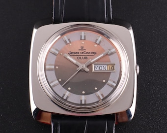 Vintage Jaeger Lecoultre Club Automatic Men's Wrist Watch Day-Date - FREE SHIPPING