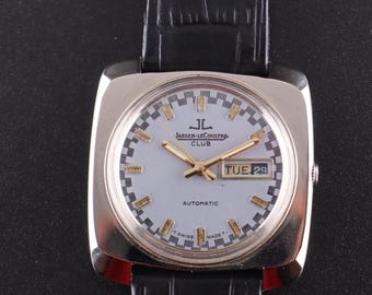Vintage Jaeger Lecoultre Club Automatic Men's Wrist Watch Day-Date - FREE SHIPPING