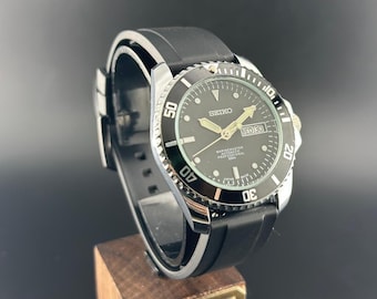 Montre vintage Seiko Diver's Look automatique avec lunette tournante 17J, 6309A jour et date pour homme