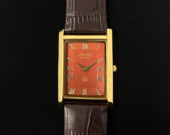Vintage Seiko Spirit 5E31 5B50 Golden Dial Men Quartz Watch