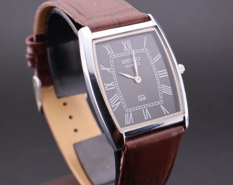 Rare Vintage Pristine Seiko Tonneau Tank Gentlemen's Watch BEAUTIFUL - FREE SHIPPING