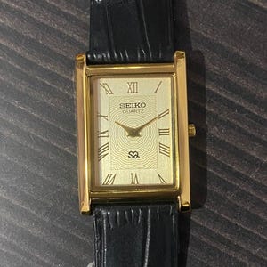 GOLD Dial Vintage Slim Seiko watches for men - FREE SHIPPING