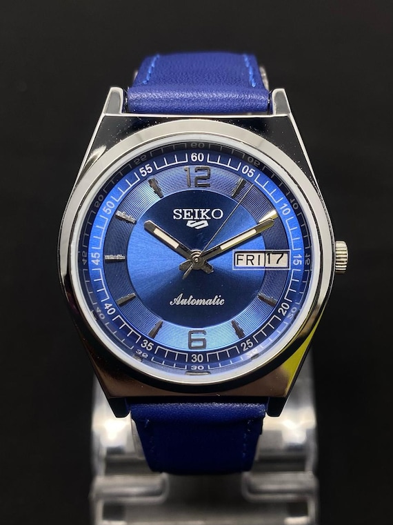 Rare Blue Dial Vintage Refurbished Seiko 5 Automatic 6309A Japan