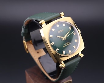ヴィンテージ レア ORIS グリーンダイヤル 機械式 手巻き ST-96 スイス