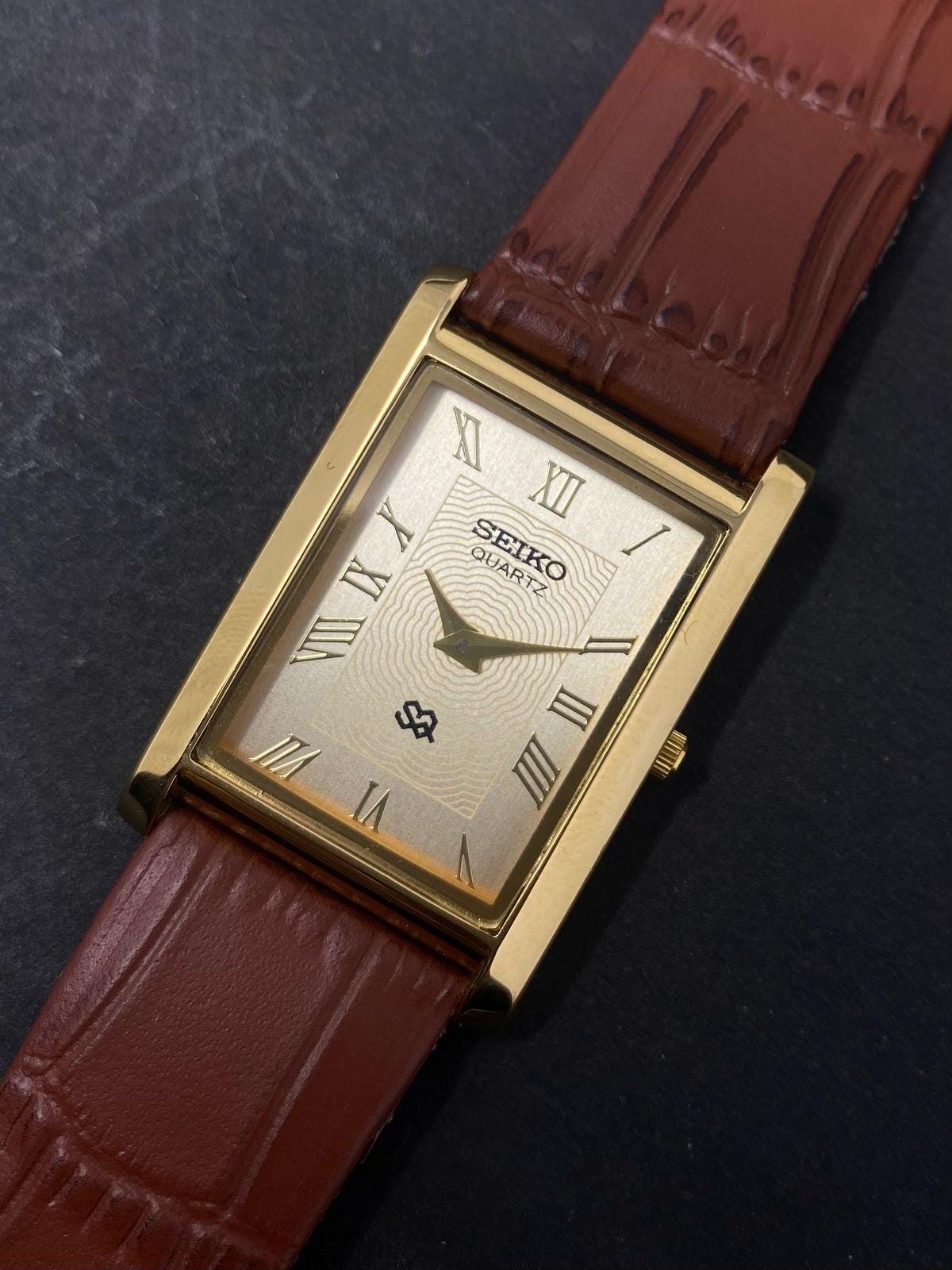 ゴールド ヴィンテージ セイコー スリム クォーツ 紳士用腕時計 - 送料