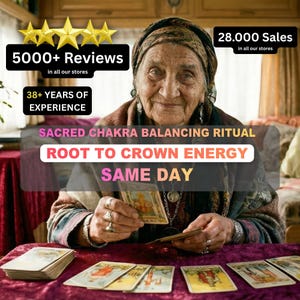 Sacred Chakra Balancing Ritual, Root to Crown Energy Restoration + 2 Free Psychic Reading