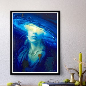 A Galaxy Within Print of Original Oil Painting, Space Art, Transcendent Astronaut Fine Home Wall Decor image 1