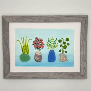 Potted Plants • Blue and Green Pots • Roses