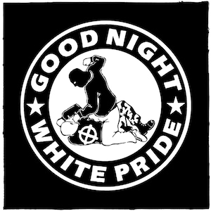 Good Night White Pride Punk Patch DIY ANTIFA Metal Crust Doom Canvas Sew-On Patch for Battle Vest Jacket Backpack Jeans Anti-Fascist