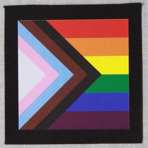 LGBTQ+ Progress Rainbow Pride Punk Patch DIY Crust Ska Doom Full Color Canvas Sew-On Patch for Battle Vest Jacket Backpack Jeans