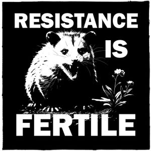 Resistance is Fertile Possum Punk Patch DIY Ecology Environment Metal Crust Doom Canvas Sew-On Patch for Battle Vest Jacket Backpack Jeans