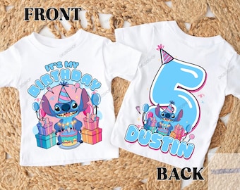 Benutzerdefinierte Stitch Geburtstag Png, Stitch und Engel Geburtstag PNG, Familie Matching Stitch PNG, Disney Stitch PNG, Birthday Crew Png