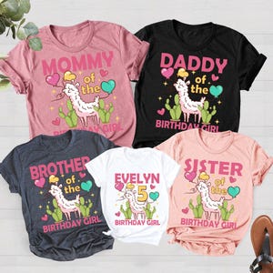 Personalized Llama Birthday Png, Family Birthday PNG, Llama Birthday Girl PNG, Mama Llama, Daddy Llama, Sister Llama, Brother Llama PNG
