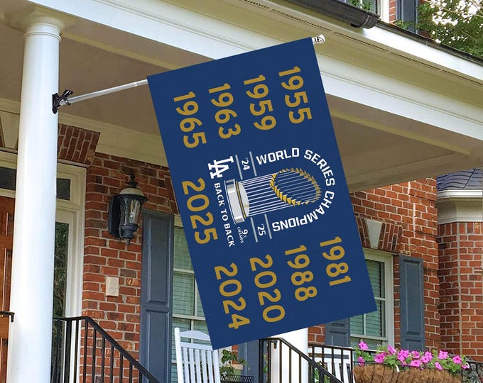 Featured listing image: Custom Los Angeles Baseball Championship Flag Banner 3 ft X 5 ft