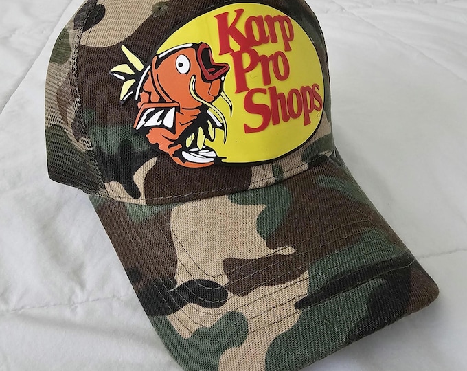 Featured listing image: Custom Camouflage Trucker Hat "Karp Pro Shops". One Size Fits All.