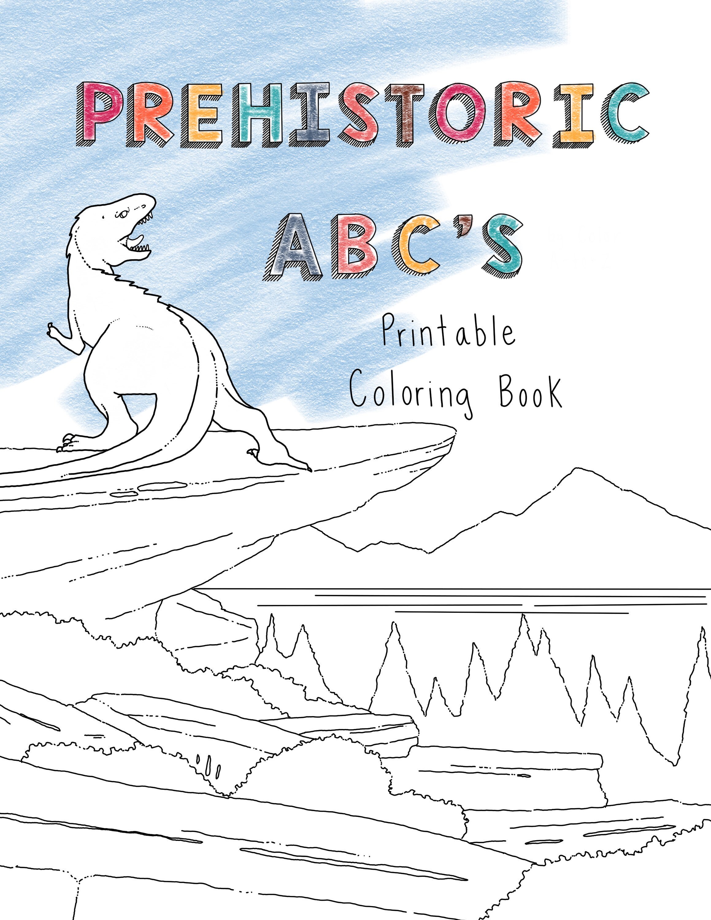 Printable Prehistoric Coloring Book Prehistoric ABC's | Etsy