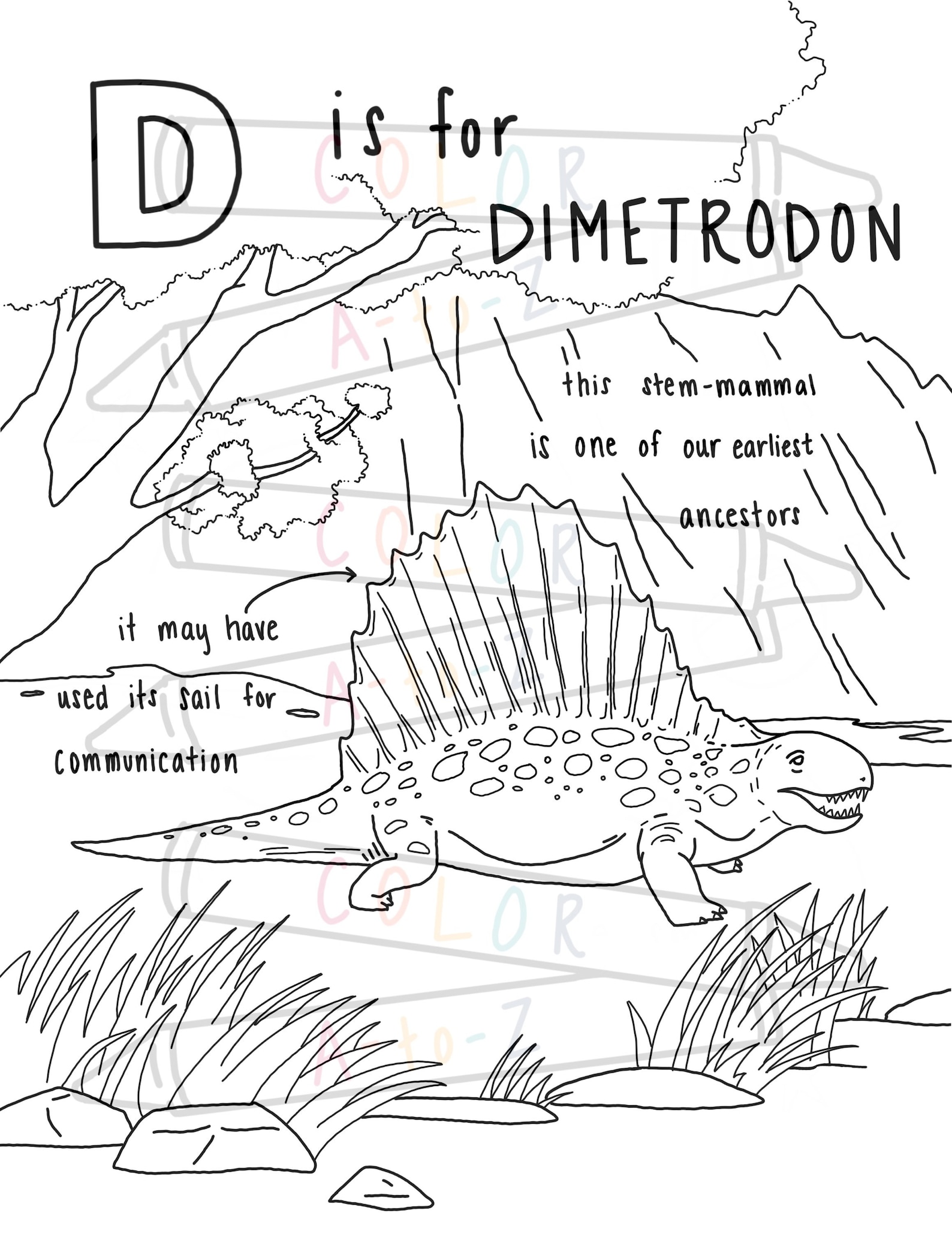 Printable Prehistoric Coloring Book Prehistoric Abc's - Etsy