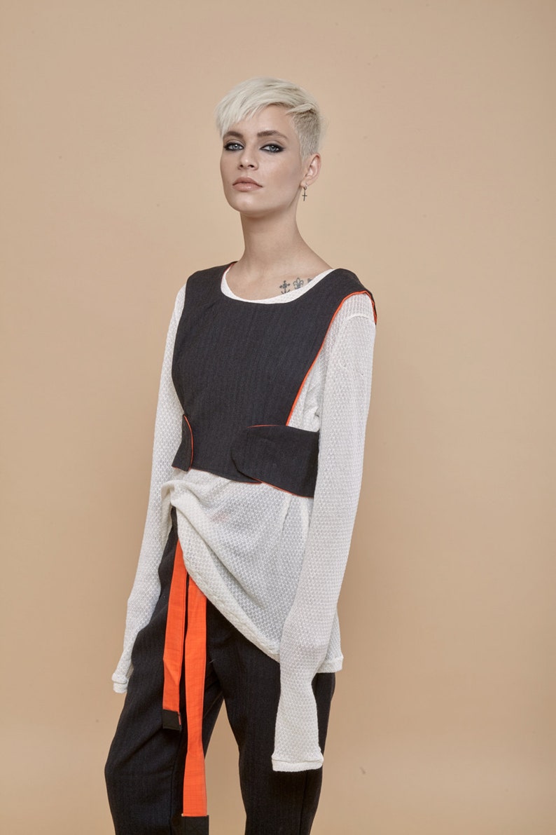 Extravagant Vest Sleeveless Vest Wool Vest Minimalist Vest Plus Size Vest Plus Size Clothing Womens Vest Short Vest Winter Vest