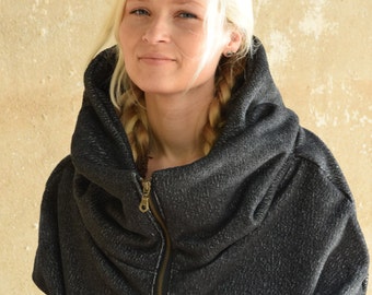 Jacket Womens, Hooded Jacket, Winter Jacket, Hoodie Jacket, Avant Garde, Plus Size Clothing, Oversized Jacket, Zipper Jacket, Bomber Jacket