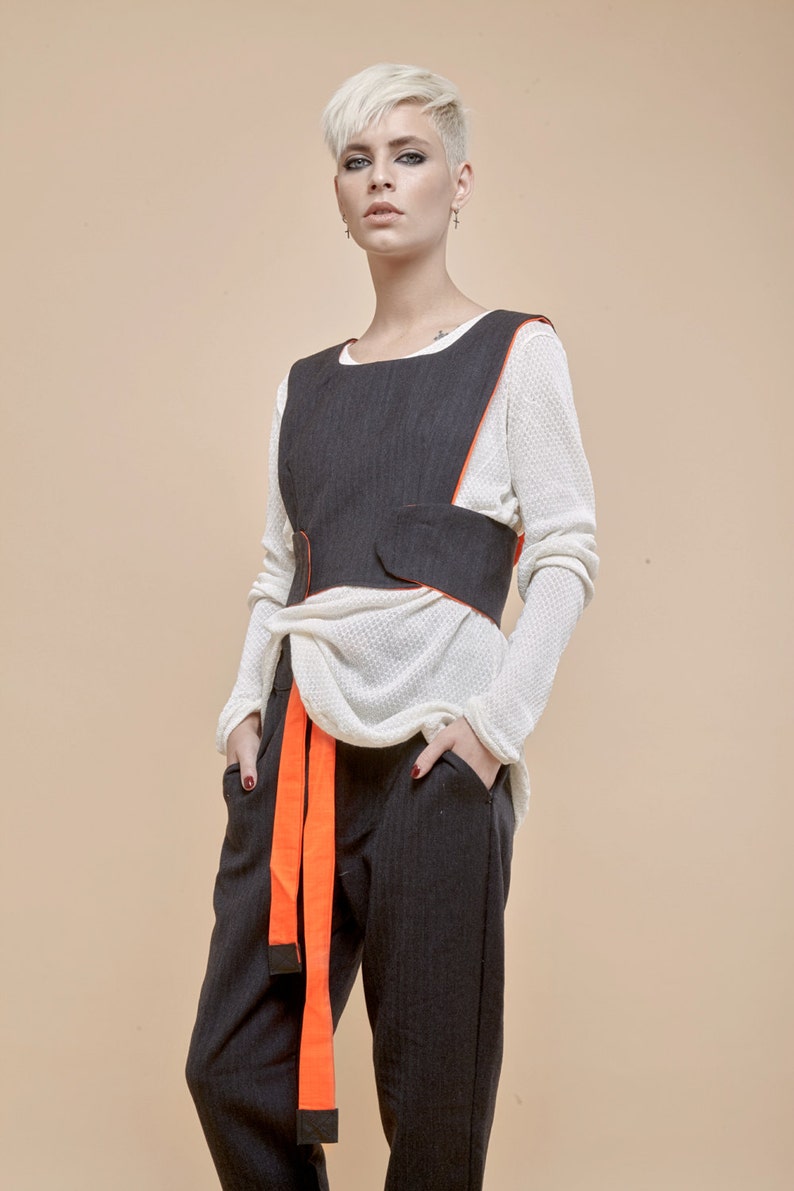 Extravagant Vest Sleeveless Vest Wool Vest Minimalist Vest Plus Size Vest Plus Size Clothing Womens Vest Short Vest Winter Vest