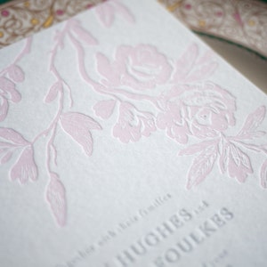 Papelería botánica para bodas con impresión tipográfica Flora *SOLO MUESTRA