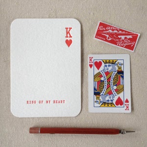 King of my Heart Card, Letterpress Anniversary, Wedding or Valentines Card