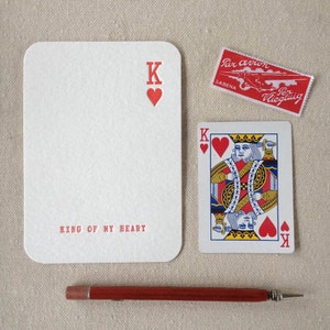 Carte Roi de mon coeur, carte d'anniversaire typographique, de mariage ou de Saint-Valentin