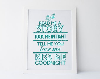 Read Me a Story Nursery Print, Children Wall Art, Kids Art