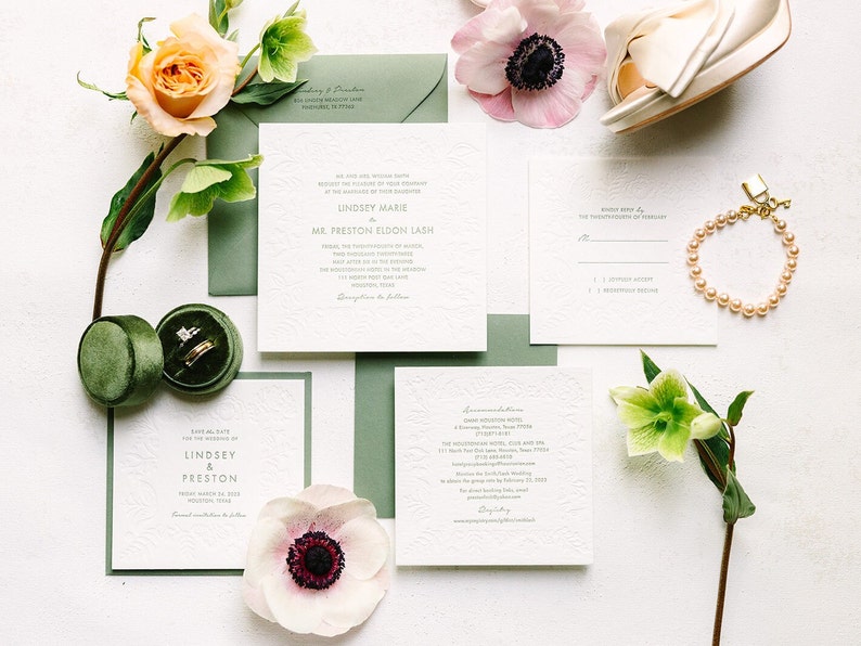 Bloom Letterpress Botanical Wedding invitation image 4