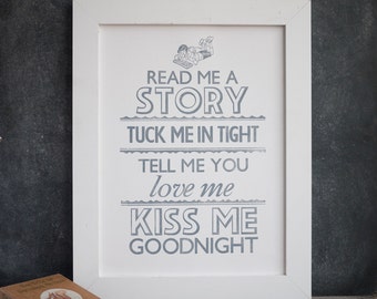 Read Me a Story Nursery Print, Children Wall Art, Kids Art