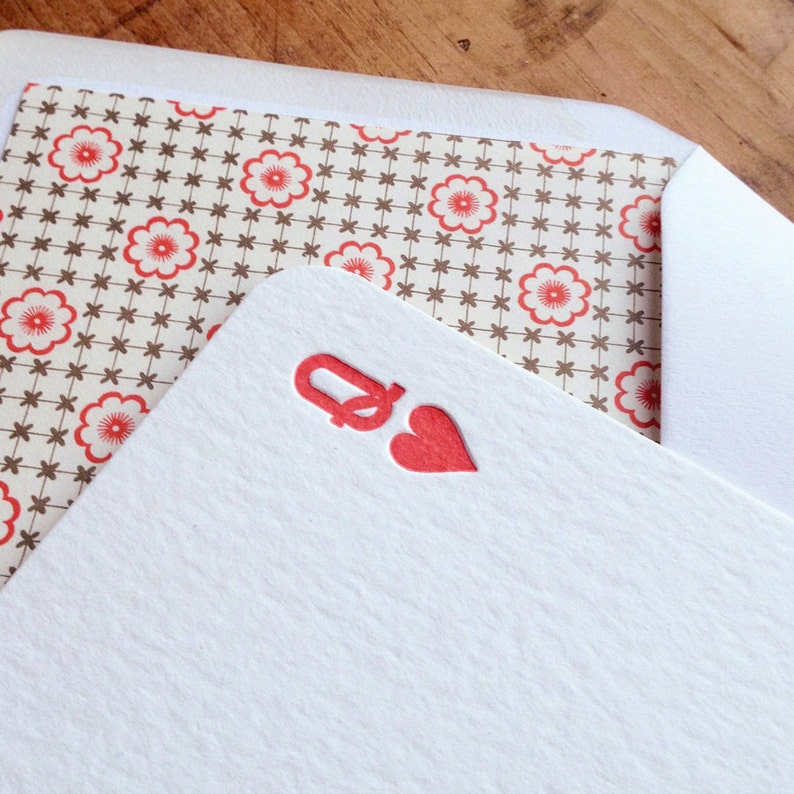 Queen of my Heart Letterpress Anniversary, Wedding or Valentines Card image 4