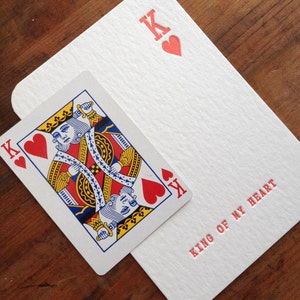 King of my Heart Card, Letterpress Anniversary, Wedding or Valentines Card image 2