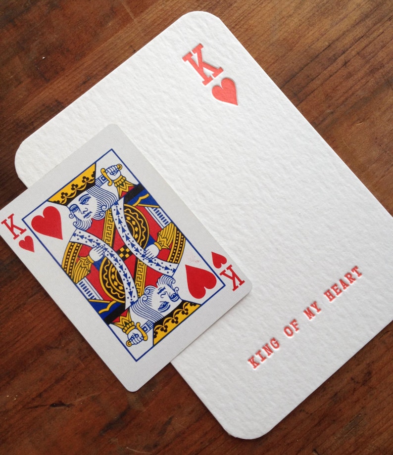 King of my Heart Card, Letterpress Anniversary, Wedding or Valentines Card image 2